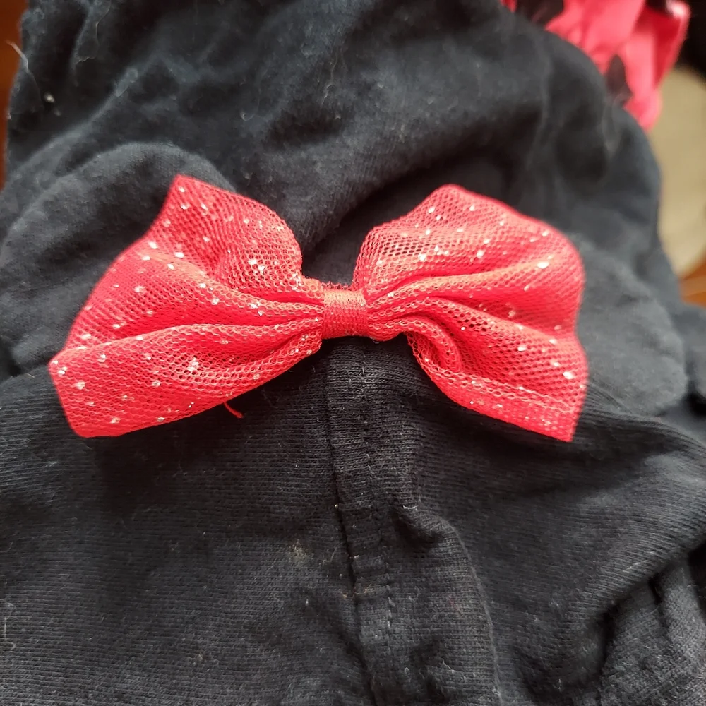 ⭐️5/$30-Minnie Mouse hooded outfit, 0-3 months, hood has ears and bow